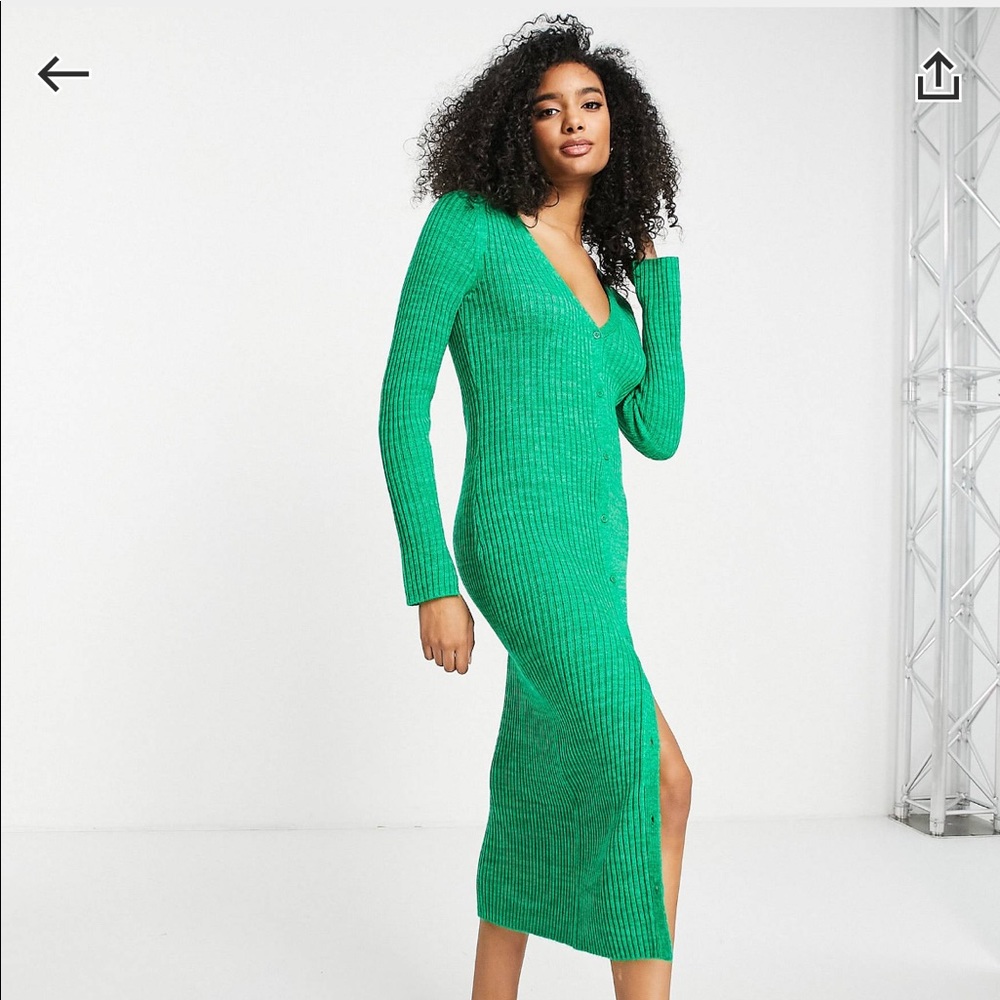 ASOS DESIGN Knitted Button Through Midi Dress in Space Dye BNWOT